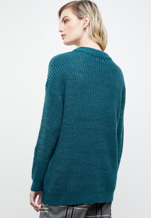 ONLY - Safina long sleeve long pullover top - blue