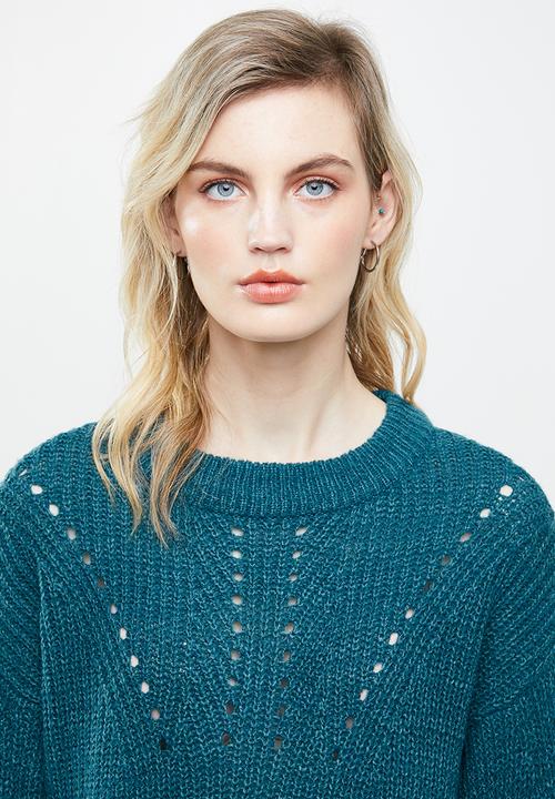 ONLY - Safina long sleeve long pullover top - blue