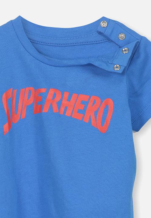 Cotton On - Short sleeve superhero tee - blue