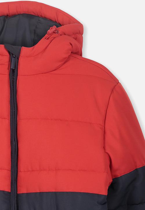 Cotton On - Puffer jacket - black & red