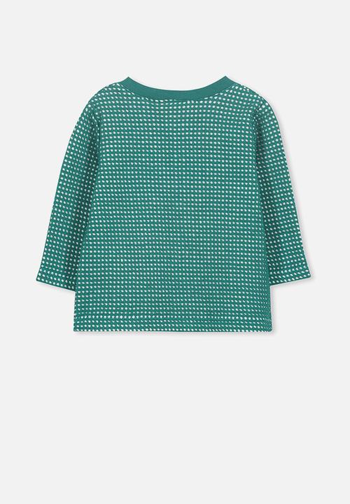 Cotton On - Button long sleeve tee - green