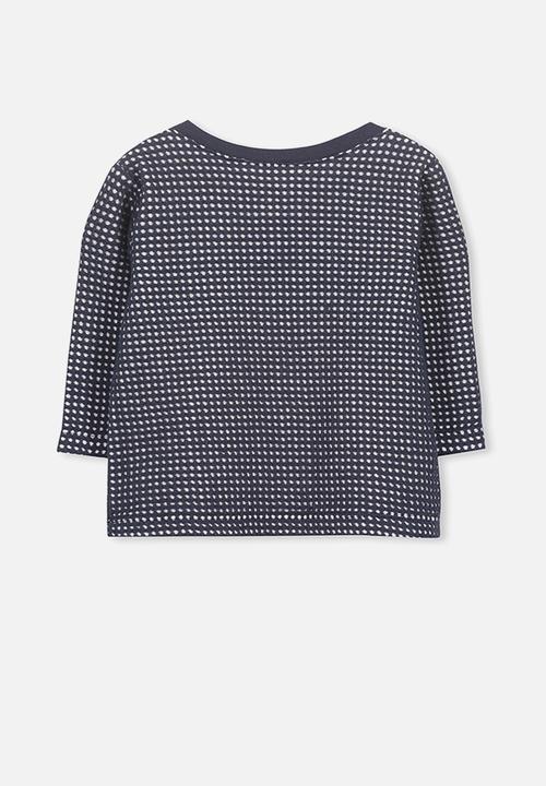 Cotton On - Button long sleeve tee - navy