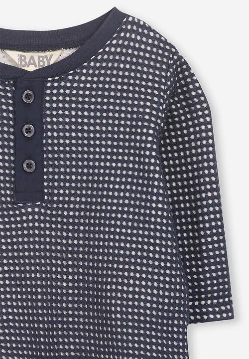 Cotton On - Button long sleeve tee - navy
