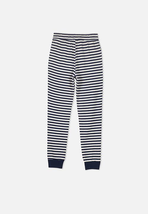 Cotton On - Supersoft stripe trackpant - navy