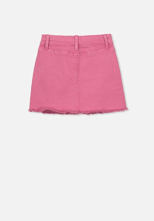 Cotton On - Finn denim skirt - pink