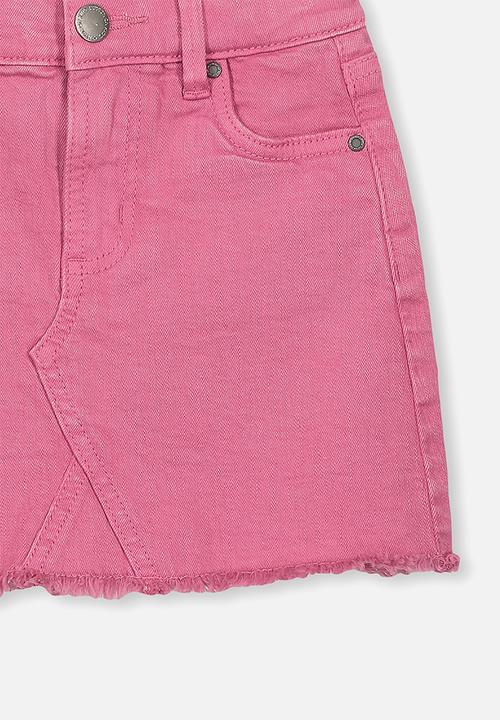 Cotton On - Finn denim skirt - pink