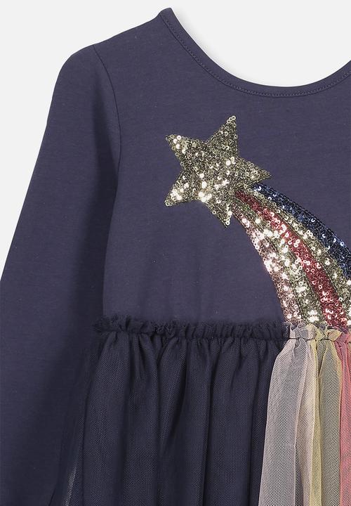 Cotton On - Long sleeve tulle dress - navy