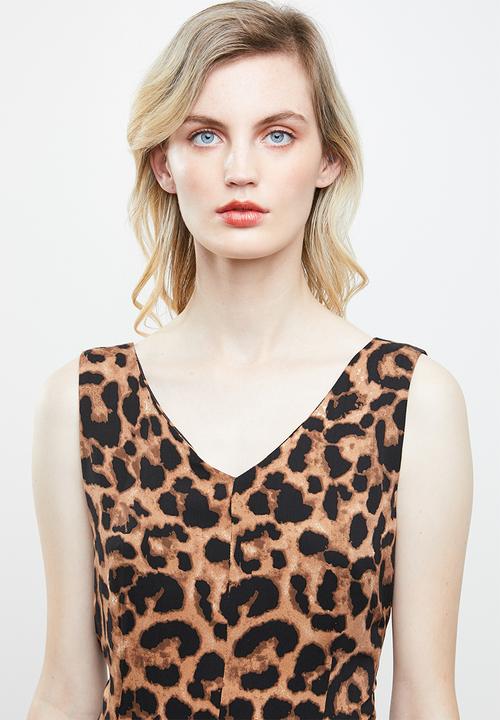 Superbalist - Woven jumpsuit with tie back - brown & black