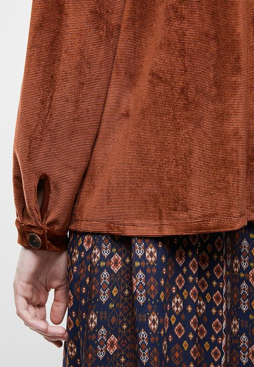 Superbalist - Velour over-shirt - rust 