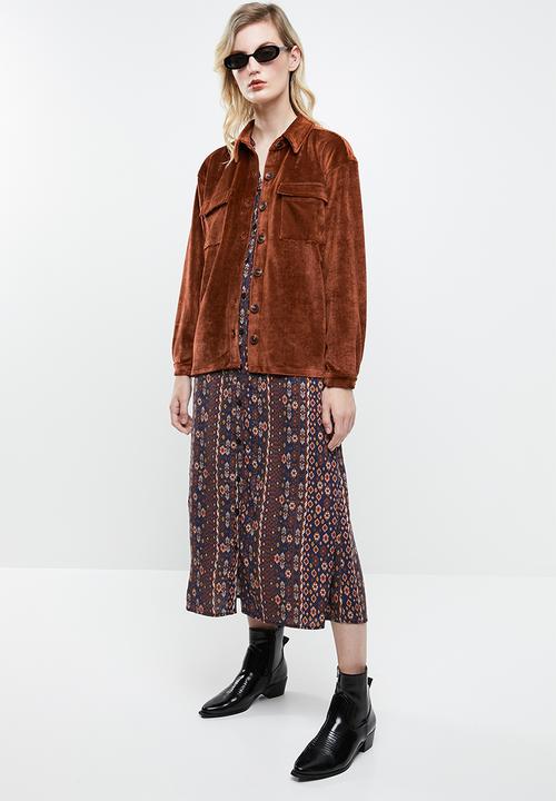 Superbalist - Velour over-shirt - rust 