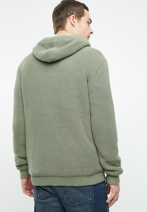 Cotton On - Zip thru sherpa hoodie - khaki