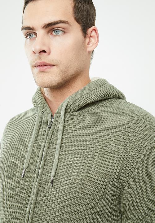 Cotton On - Zip thru sherpa hoodie - khaki