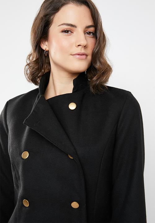 STYLE REPUBLIC - Military inspired wool-like coat - black