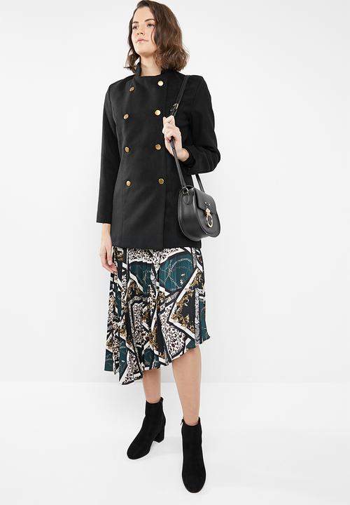 STYLE REPUBLIC - Military inspired wool-like coat - black