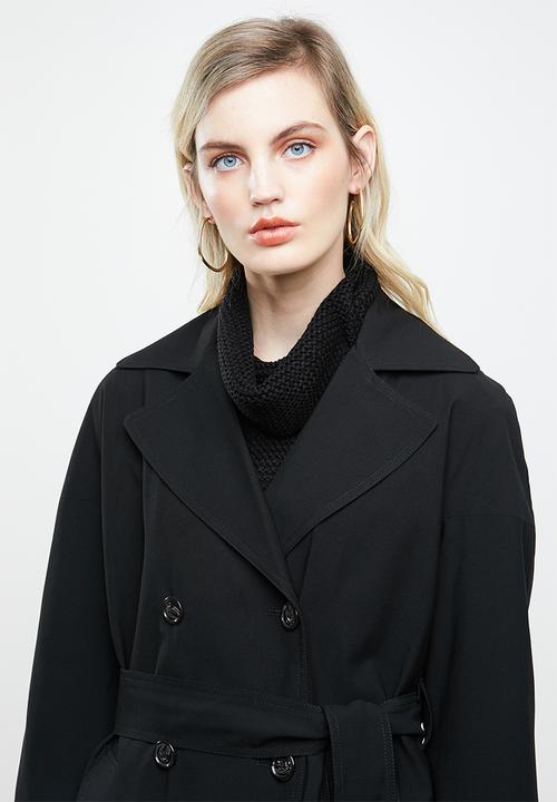 ONLY - Emilia long trench coat - black