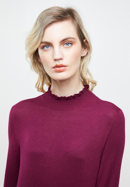 ONLY - Mila long sleeve knit dress - purple