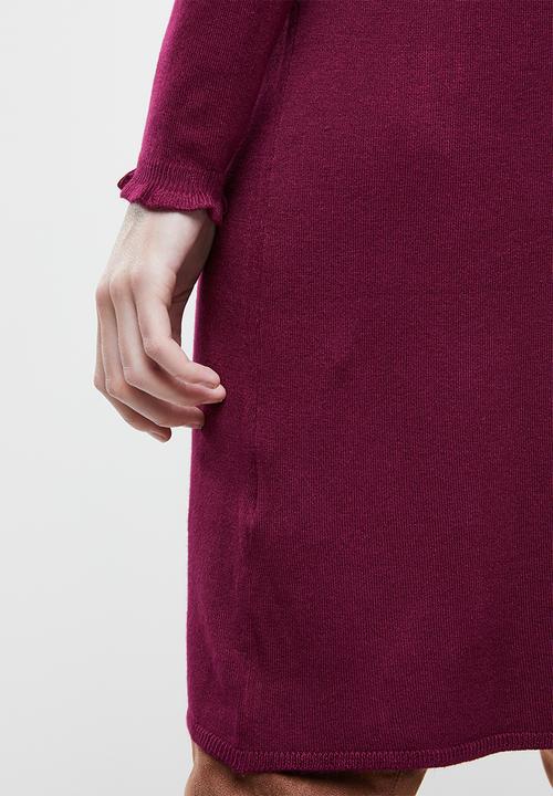 ONLY - Mila long sleeve knit dress - purple