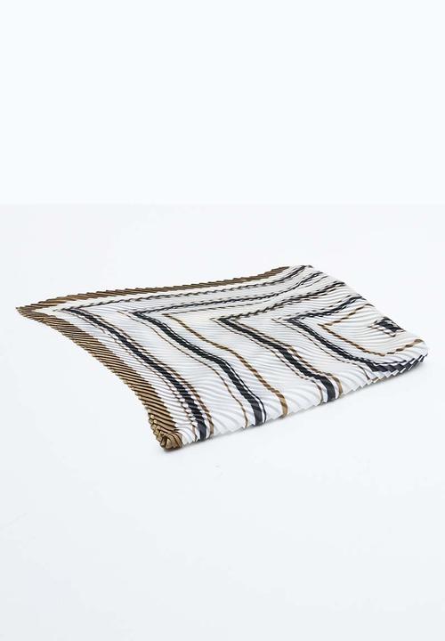 Joy Collectables - Diamont print bandana scarf - brown & cream
