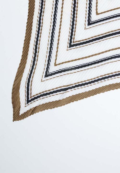 Joy Collectables - Diamont print bandana scarf - brown & cream