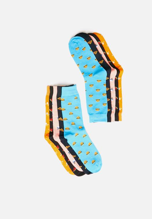 Brave Soul - Food 5 pack socks - multi
