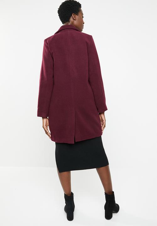 edit - Classic wool-like coat - burgundy