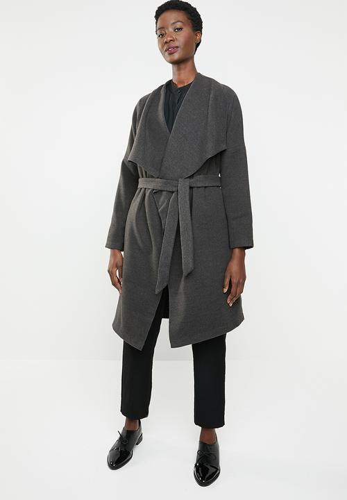 edit - Waterfall melton coat  - grey