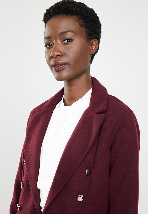 edit - Fit and flare coat - burgundy
