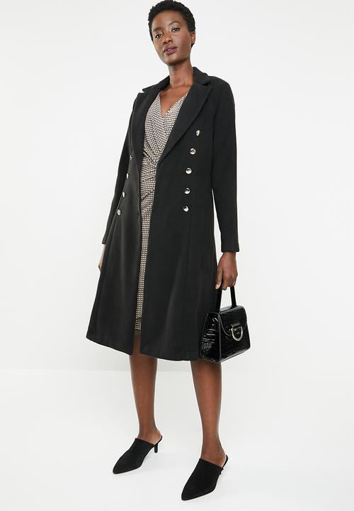 edit - Fit and flare coat - black
