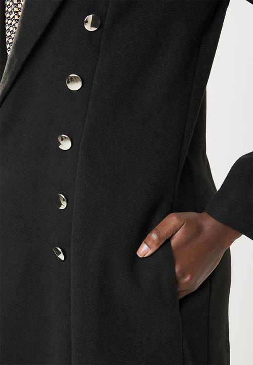 edit - Fit and flare coat - black