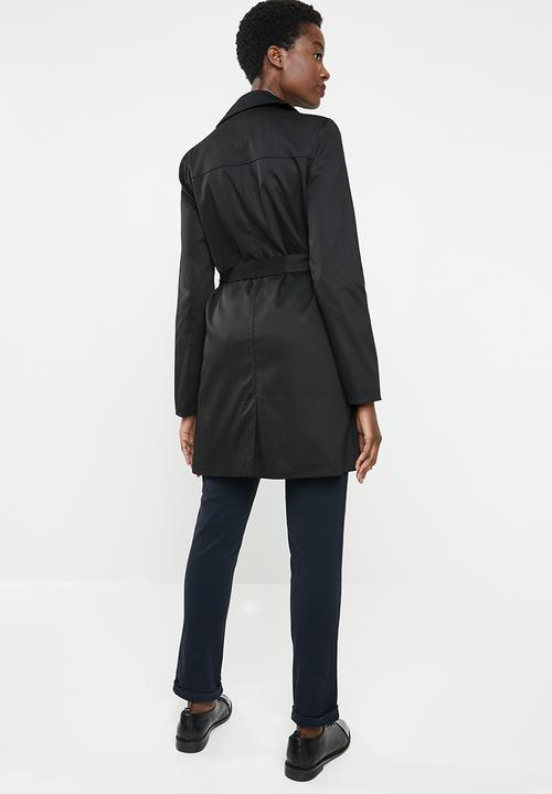 edit - Double breasted trench - black
