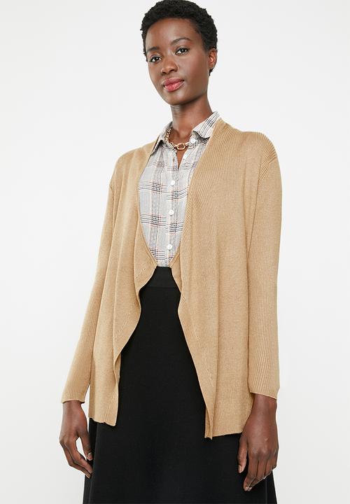 camel waterfall cardigan