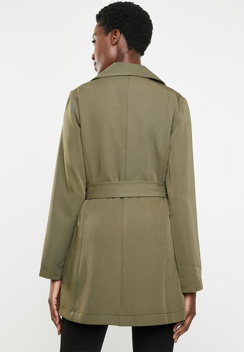 edit - Belted long sleeve blazer - green