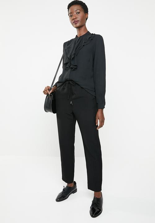edit - Ruffle blouse - black