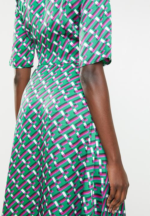 edit - Kitty bow fit and flare dress - multi