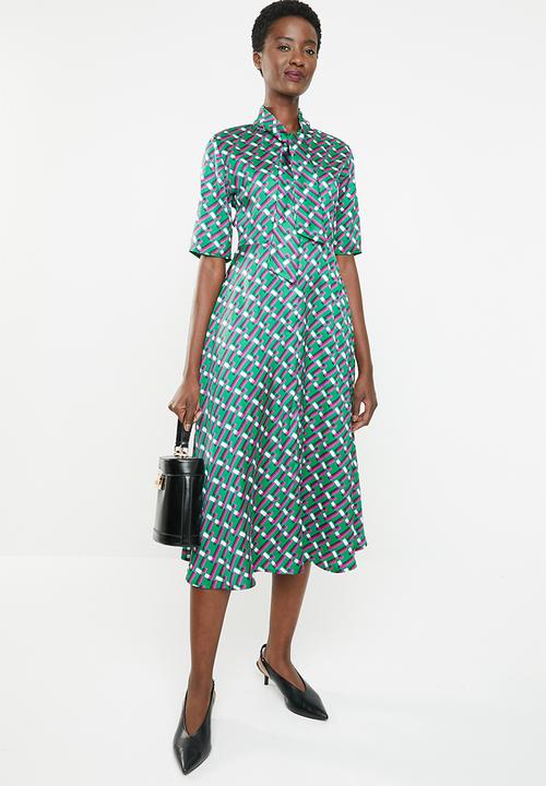 edit - Kitty bow fit and flare dress - multi