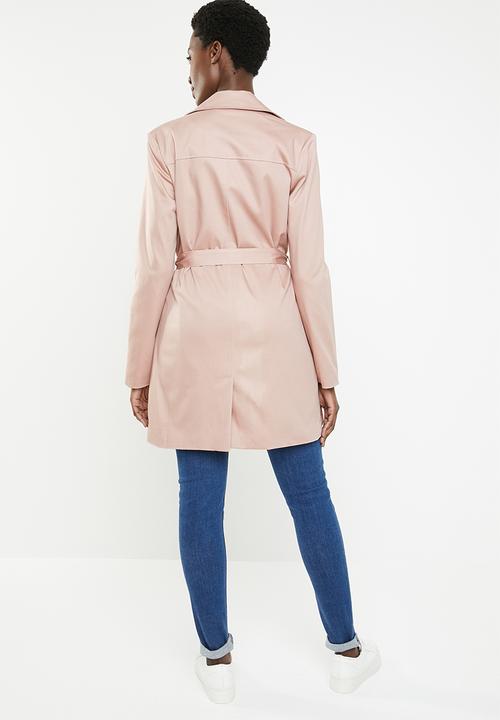 edit - Double breasted trench coat - dusty pink 