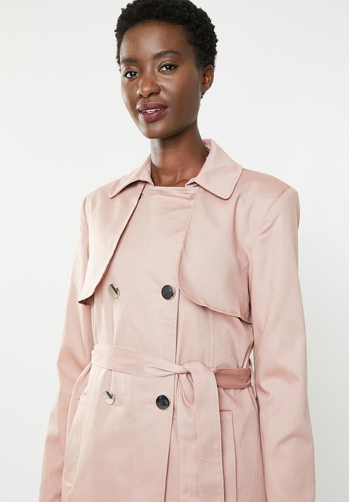 edit - Double breasted trench coat - dusty pink 