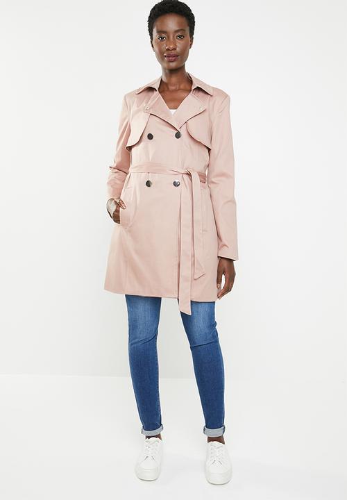 edit - Double breasted trench coat - dusty pink 