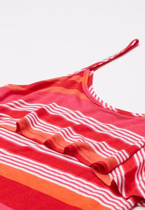 Rebel Republic - Frill detail summer dress - red