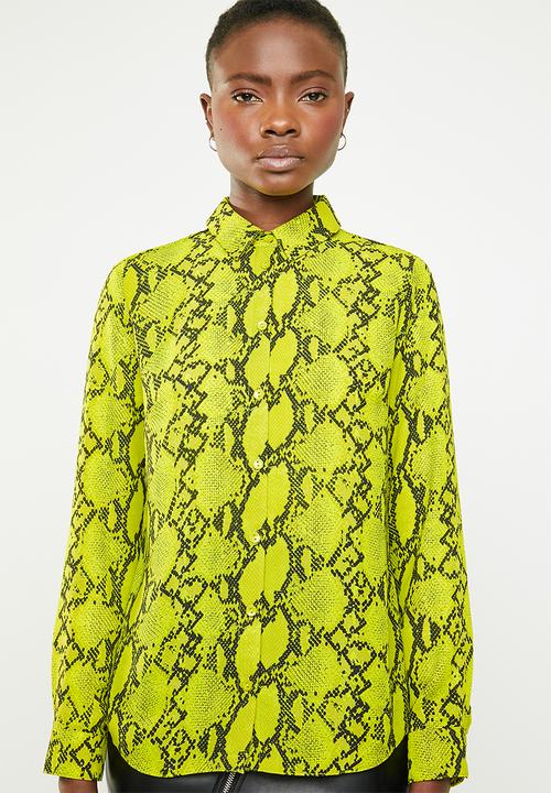 New Look - Snake print shirt - green & black