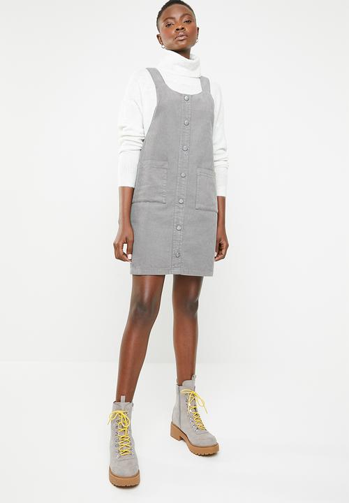 New Look - Corduroy pinafore - grey