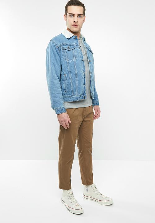 Superbalist - Sherpa full lined denim trucker jacket - blue