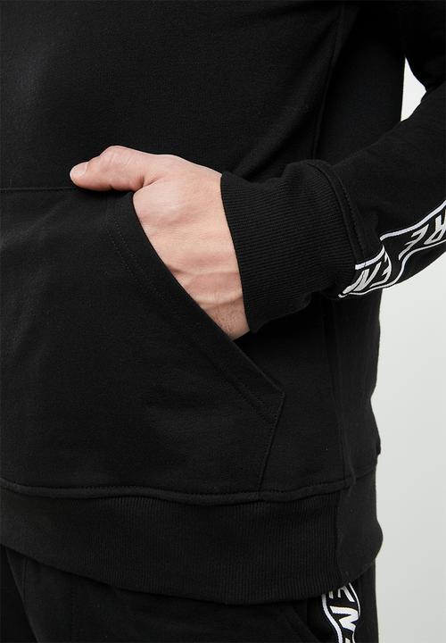 Superbalist - Printed tape pullover sweat hoodie - black