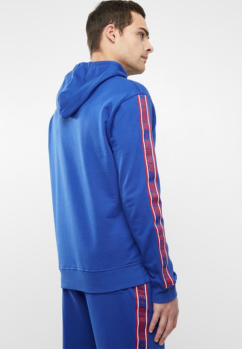 Superbalist - Printed tape pullover sweat hoodie - blue