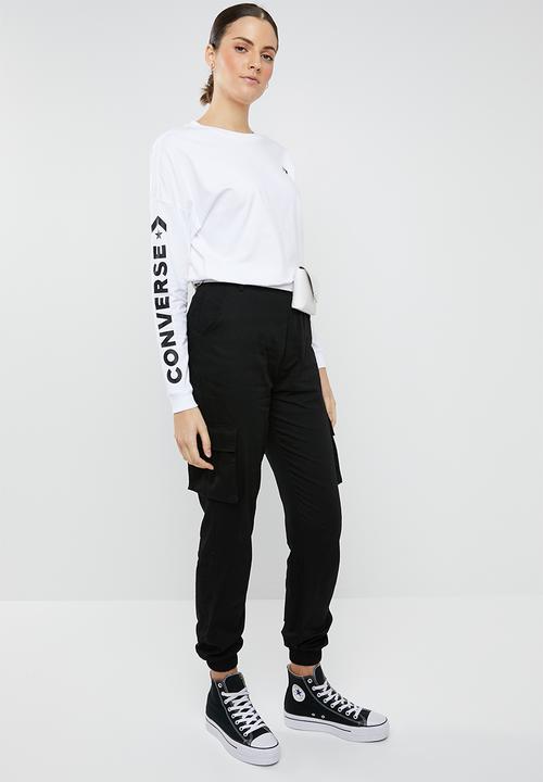 Converse - Converse wordmark long sleeve tee - white