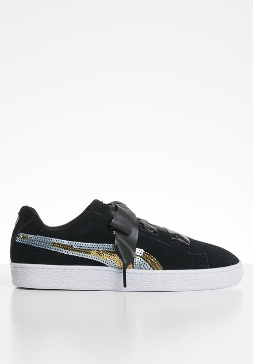 puma suede heart black