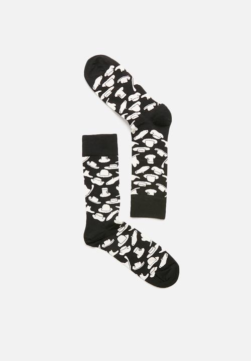 Happy Socks - Hats socks - black & cream