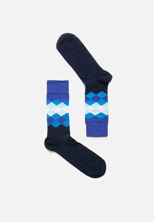 Happy Socks - Faded diamond socks - navy 