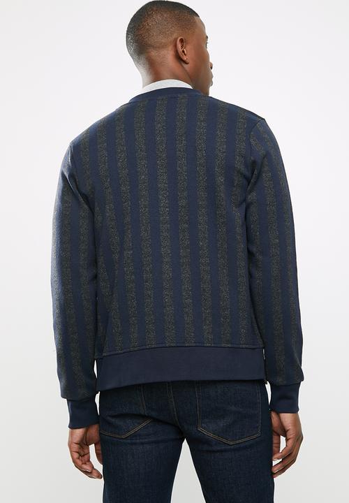 Jack & Jones - Striped bomber - navy & grey