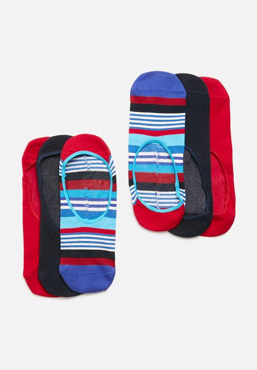 Happy Socks - 3-Pack multi stripe liner socks - multi